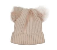 Světlerůžová čepice s bambulemi Primark