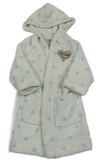 Bílo-modrý plyšový župan se srdíčky a Elsou a kapucí H&M