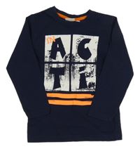 Tmavomodré triko s písmeny Kids