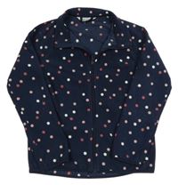 Tmavomodro ružová bodkovaná á prepínaci fleecová mikina H&M