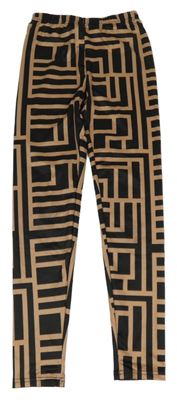 Čierno-hnedé vzorvané legíny Shein