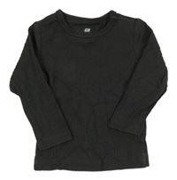 Antracitové žebrované triko H&M