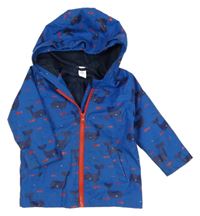 Tmavomodrá vodeodolná jarná bunda s velrybami a kapucňou C&A