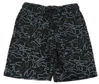 Černo-bílé vzorované teplákové kraťasy George