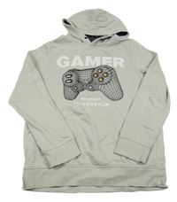 Světlešedá mikina s ovladačem a kapucí C&A