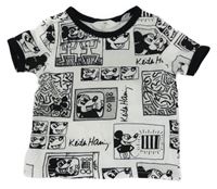Smetanovo-černé crop tričko s Mickeym H&M