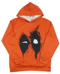 Červeno-čierna mikina s potlačou a kapucí - Deadpool