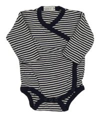 Tmavomodro-bílé pruhované zavinovací body 