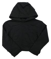 Čierna ľahká crop mikina s kapucňou