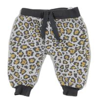 Bílo-šedo-žluté tepláky s leopardím vzorem 