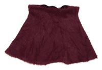 Vínová chlpatá úpletová sukňa H&M