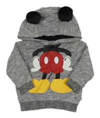 Sivá melírovaná mikina s Mickeym a kapucňou C&A