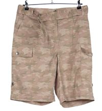 Dámske ružovo-béžové army plátenné rolovacieé kraťasy s vreckami a opaskom zn. M&S