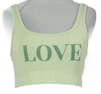 Dámsky svetlozelený crop top s nápisom Brave Soul