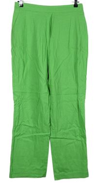 Dámské limetkové lněné kalhoty Matalan 