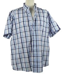 Pánská modro-růžovo-bílá kostkovaná košile Cotton 