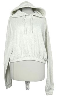 Dámská šedá crop mikina s kapucí H&M
