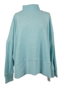 Nové - Dámský světlemodrý žebrovaný volný svetr se stojáčkem Dunnes 