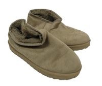 Dámské béžové semišové zateplené válenky vel. 36