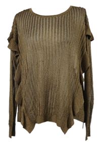 Dámský pískový lehký svetr s volánky Next 