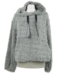 Dámská šedá melírovaná chlupatá mikina s kapucí Lipsy