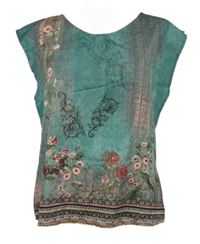 Dámska zelená kvetovaná blúzka