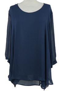 Dámska tmavomodrá žoržetová blúzka Gerry Weber