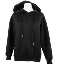 Dámská černá vzorovaná oversized mikina s kapucí Shein 