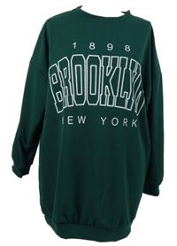 Dámska tmavozelená oversized mikina s nápisom