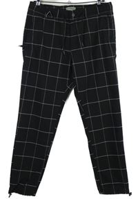 Pánské černé kostkované slim fit  plátěné kalhoty C&A vel. 34