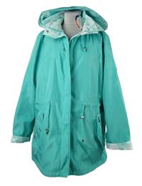 Nové - Dámská tyrkysová šusťáková jarní parka s kapucí Saturne 