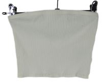 Dámsky biely rebrovaný bandeau top H&M