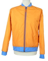 Pánska oranžová/modrá šušťáková obojstranná jarná bunda Swims