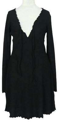 Dámske čierne úpletové rebrované šaty Topshop