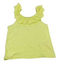 Žltý crop top s čipkou Primark