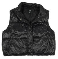 Čierna šušťáková crop zateplená vesta zn. New Look