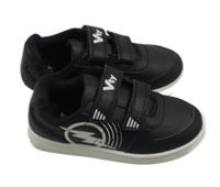 Černo-bílé koženkové boty s logem Vty vel.27