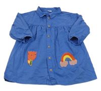 Modré prepínaci šaty s obrázkami Next