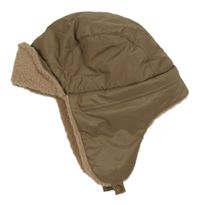 Béžová šusťáková beranice s kožešinou