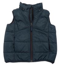 Tmavomodrá šušťáková zateplená vesta Name it