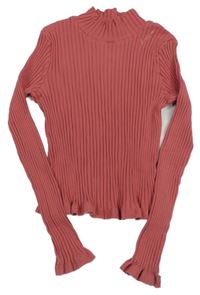 Ružové rebrované tričko s nápisom George