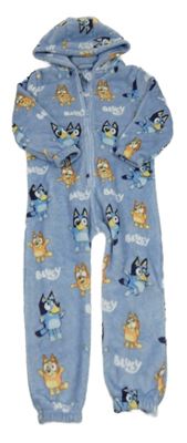 Modrá chlupatá kombinéza s Bluey a kapucí Next