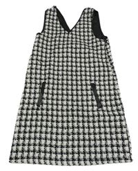 Čierno-biele kockované šaty Tu