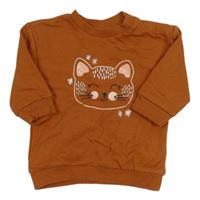 Hrdzavá mikina s mačkou Gemo