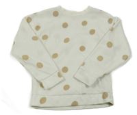 Biela bodkovaná á fleecová mikina Kiabi