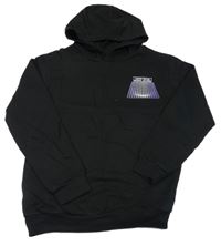 Černá mikina s potiskem a kapucí LC Waikiki