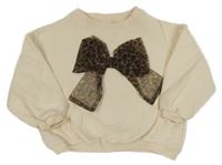 Svetlobéžová overisze mikina s mašlou Zara