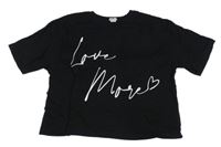 Čierne crop tričko s nápisom River Island