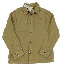 Nové - Khaki plátěná košilová bunda M&S