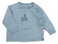 Svetlomodrý prepínaci sveter s medvedíkom Nutmeg